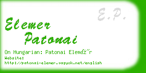 elemer patonai business card